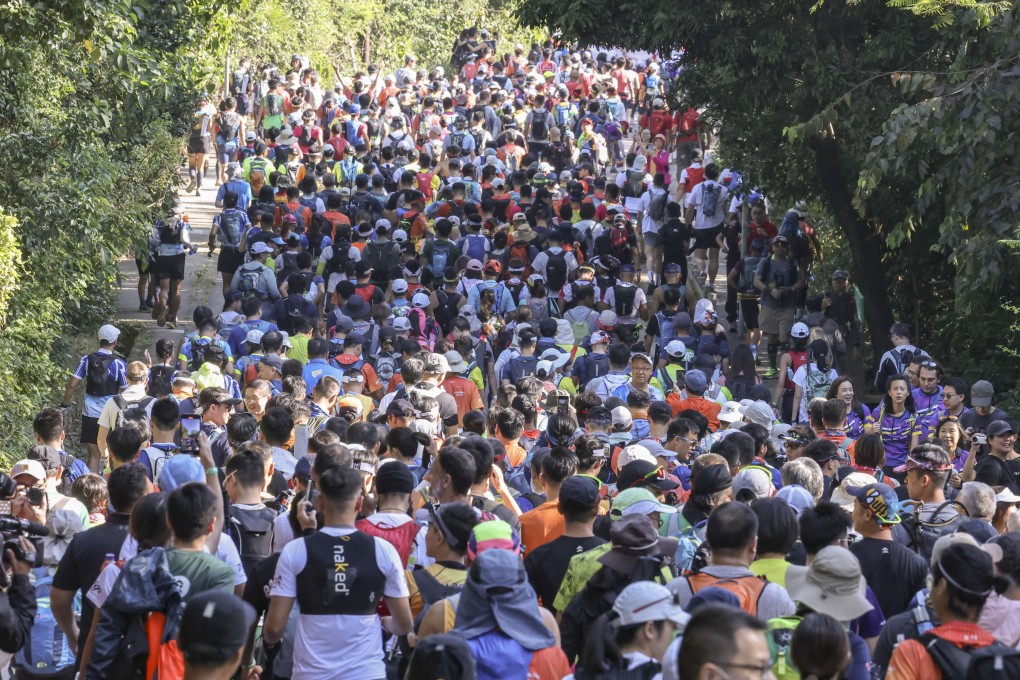 The 2023 Oxfam Trailwalker gets under way at Pak Tam Chung in Sai Kung. Photo: Dickson Lee