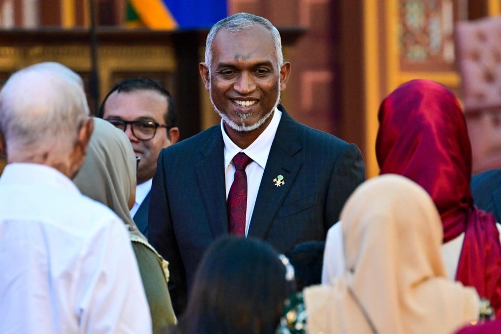 Mohamed Muizzu leaves his inauguration ceremony after being sworn in as Maldives’ president on November 17. Photo: AFP