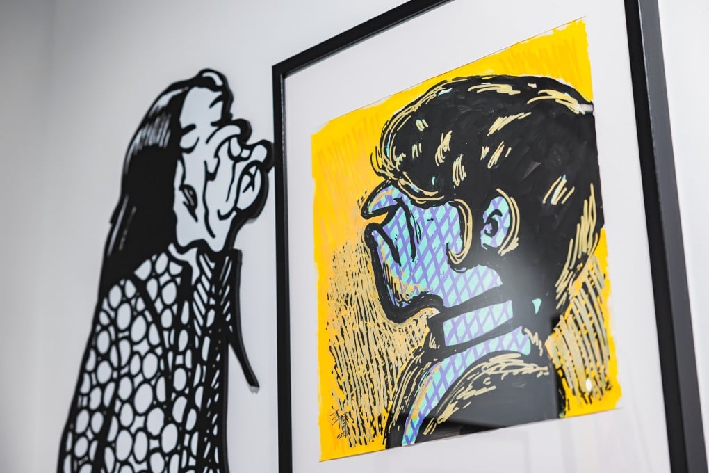 The secondary characters in comic strip Old Master Q, which captured everyday life in Hong Kong, are being celebrated in “Old Master Q, ‘Side C’ Exhibition”, which will be held at Quiet Gallery HK in the Landmark, Central, until December 3, 2023. Photo: Quiet Gallery