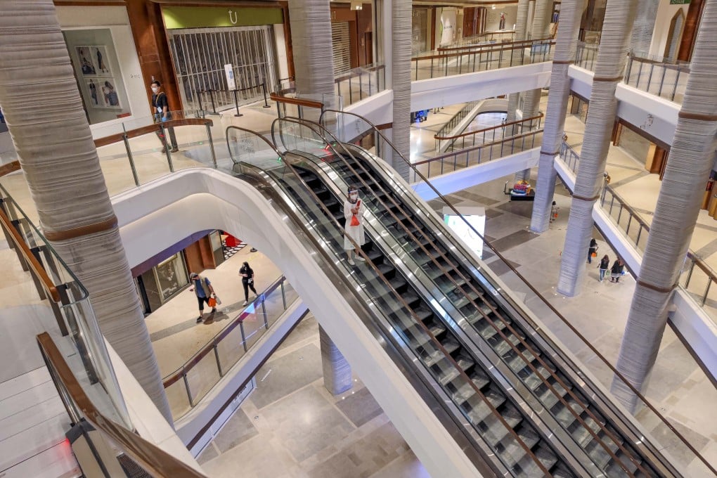 A shopping centre in Shanghai. The spin-off of assets such as malls is ‘credit positive’ for rated property developers, Moody’s says. Photo: Getty Images