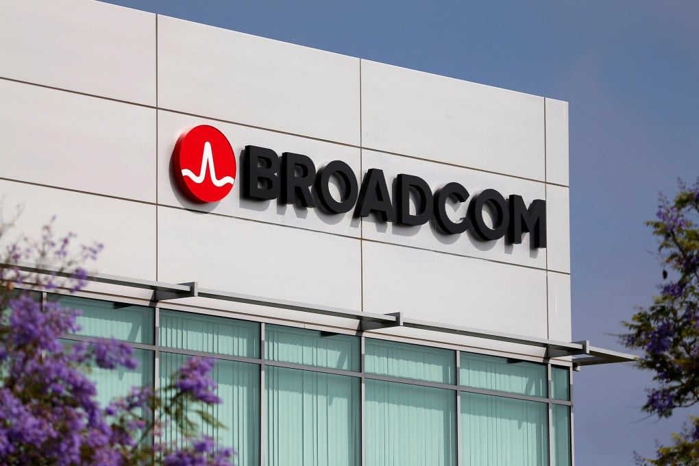 Broadcom’s company logo seen on an office building in Rancho Bernardo, California, on May 12, 2016. Photo: Reuters