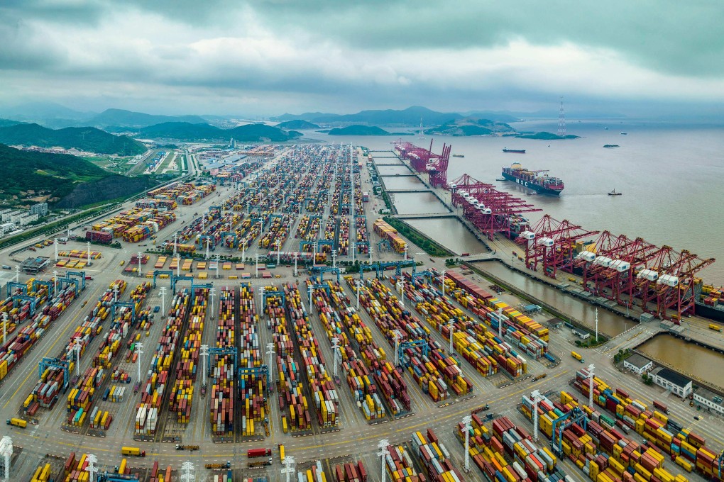 An aerial view of the Chinese port of Zhoushan in Ningbo, Zhejiang province. China alone accounts for around 30 per cent of the maritime industry’s carbon dioxide emissions, as it boasts seven of the world’s top 10 container ports. Photo: AFP