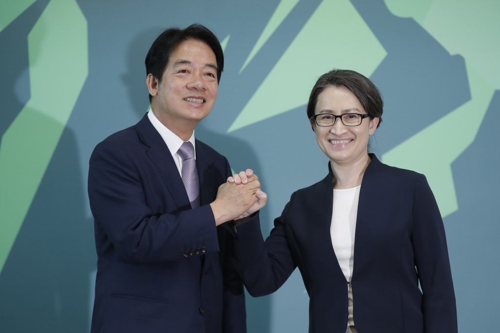 DPP presidential candidate and Taiwanese Vice-President William Lai with running mate Hsiao Bi-kim, in Taipei on November 20. Photo: AP