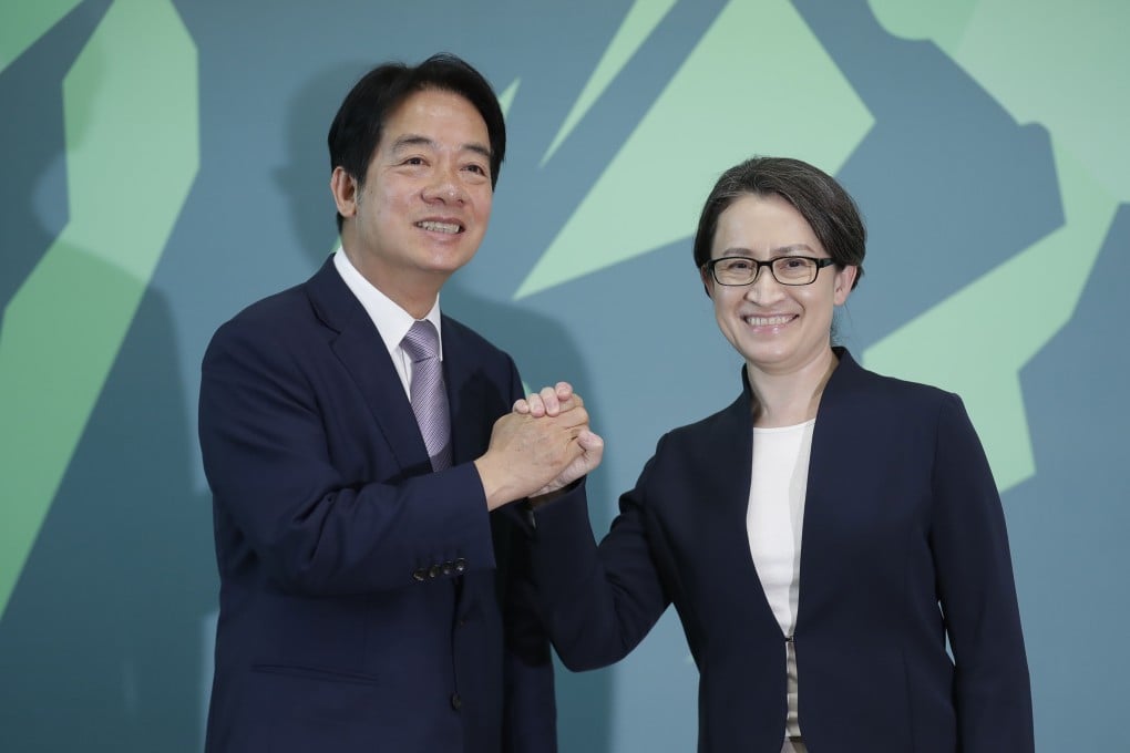 DPP presidential candidate and Taiwanese Vice-President William Lai with running mate Hsiao Bi-kim, in Taipei on November 20. Photo: AP