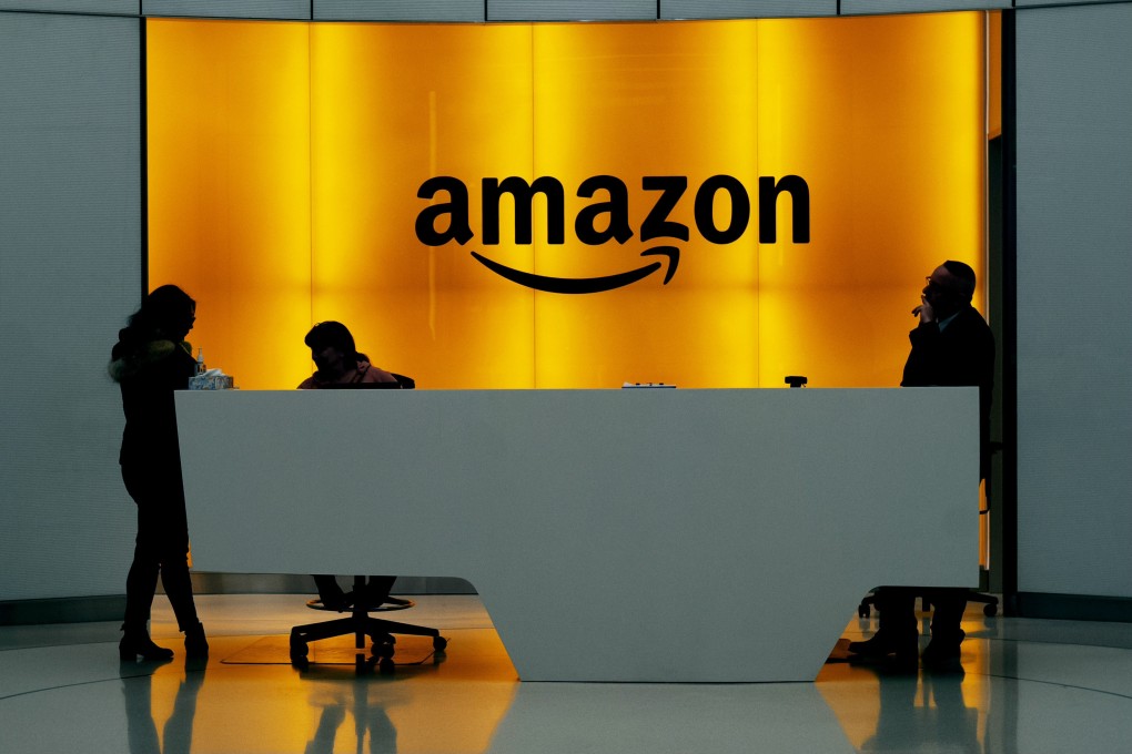 The lobby of Amazon’s offices in New York. Photo: AP Photo
