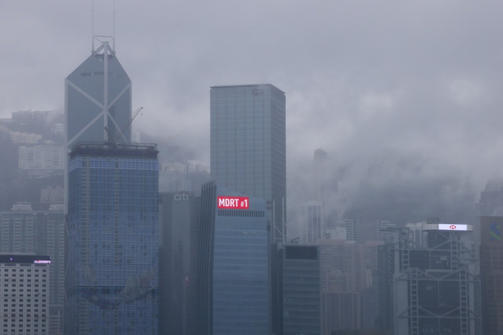 Hong Kong’s Central business district in the aftermath of super typhoon Saola in September. Since 2018, tropical cyclones and severe rainstorms have forced Hong Kong’s stock and derivatives markets to shut down 11 times. Photo: Dickson Lee