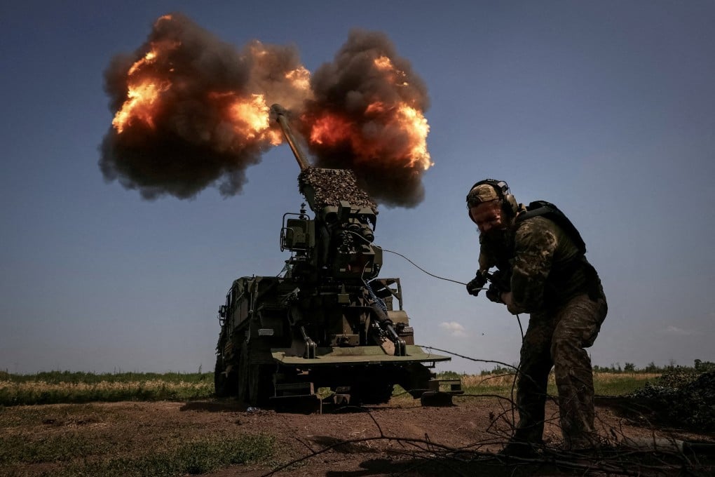 Brussels is trying to stop hi-tech products reaching the battlefields of Ukraine via China. Pictured is a Ukrainian serviceman firing a howitzer towards Russian troops. Photo: Reuters