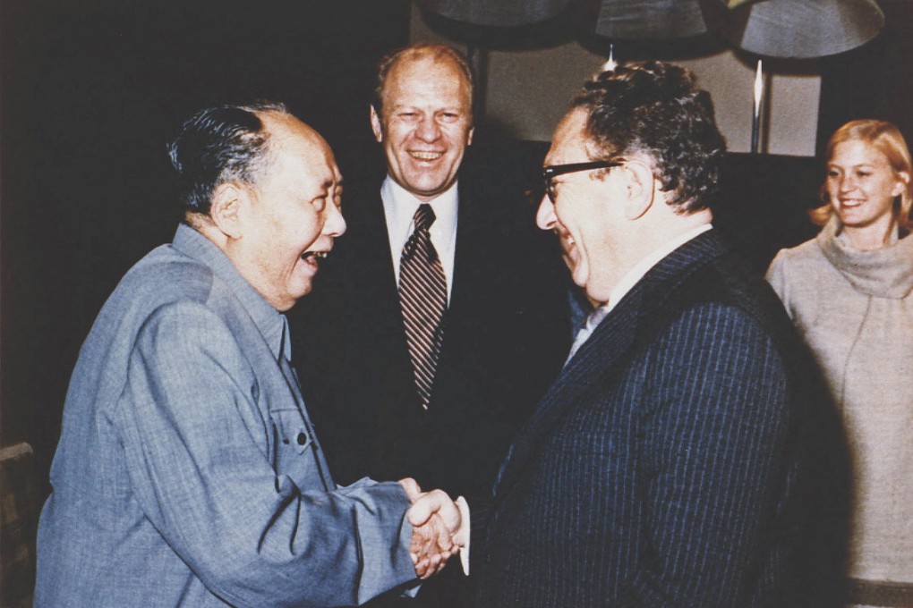 Henry Kissinger pictured with Mao Zedong in 1975 as president Gerald Ford looks on. Photo: Reuters