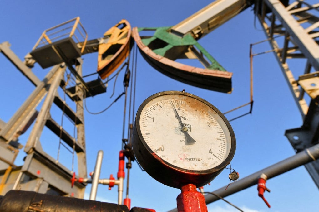 A pressure gauge is seen near oil pump jacks outside Almetyevsk in the Republic of Tatarstan, Russia in June. Photo: Reuters