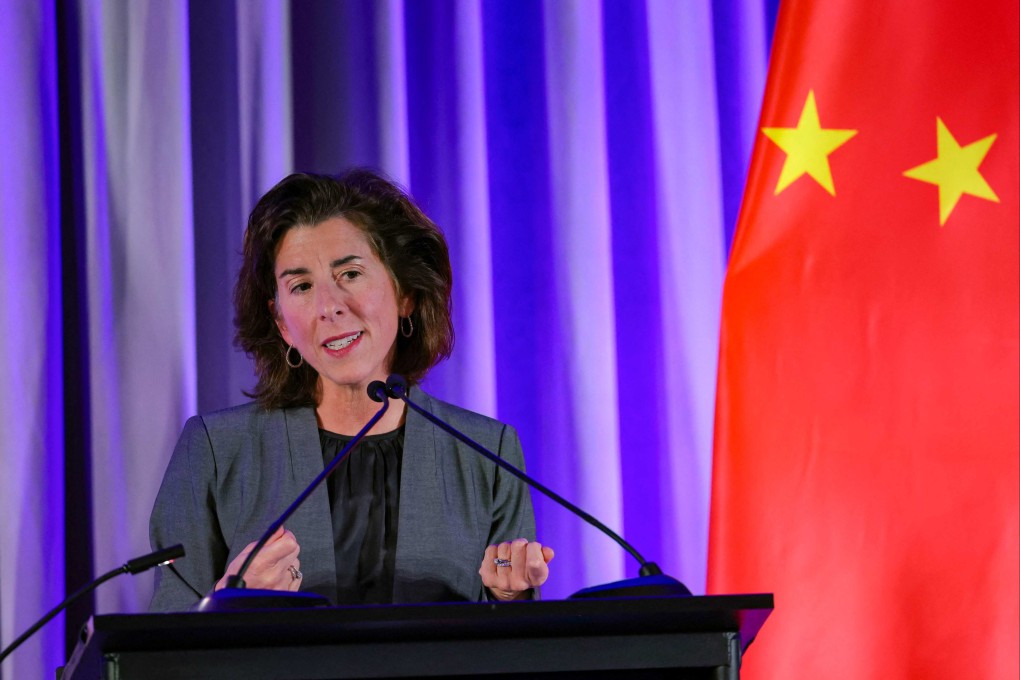 US Secretary of Commerce Gina Raimondo speaks at the “Senior Chinese Leader Event” held on the sidelines of the Apec Leaders’ Week in San Francisco in November. Photo: AFP