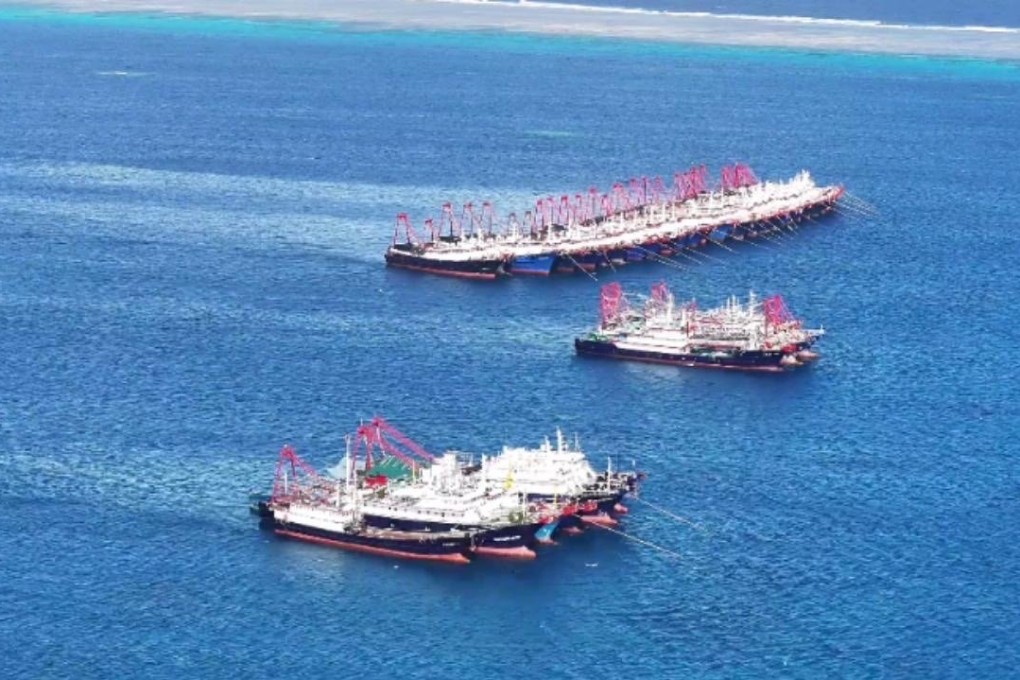 According to the Philippine Coast Guard (PCG), more than 135 Chinese maritime vessels were monitored in the vicinity of Whitsun Reef, describing the growing presence of Chinese vessels in the reef as an ‘alarming development’. Photo: Handout