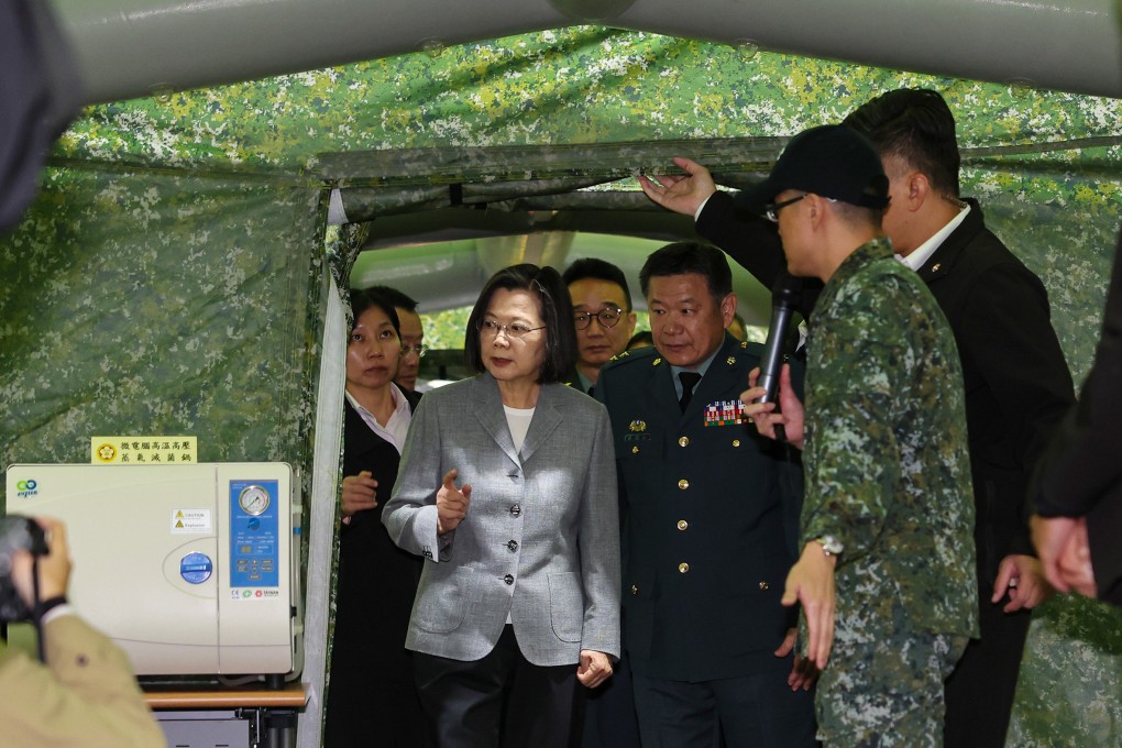 Taiwanese President Tsai Ing-wen visits the facility, which is modelled on similar training centres in the US. Photo: CNA