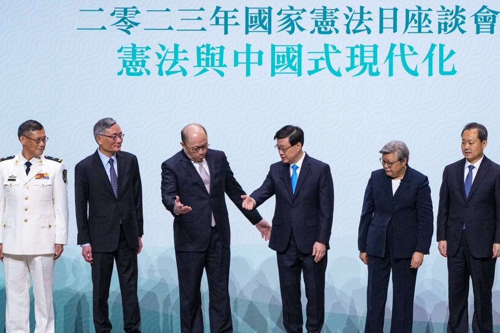A seminar, attended by various dignitaries, was held to mark Constitution Day.
Photo: Sam Tsang