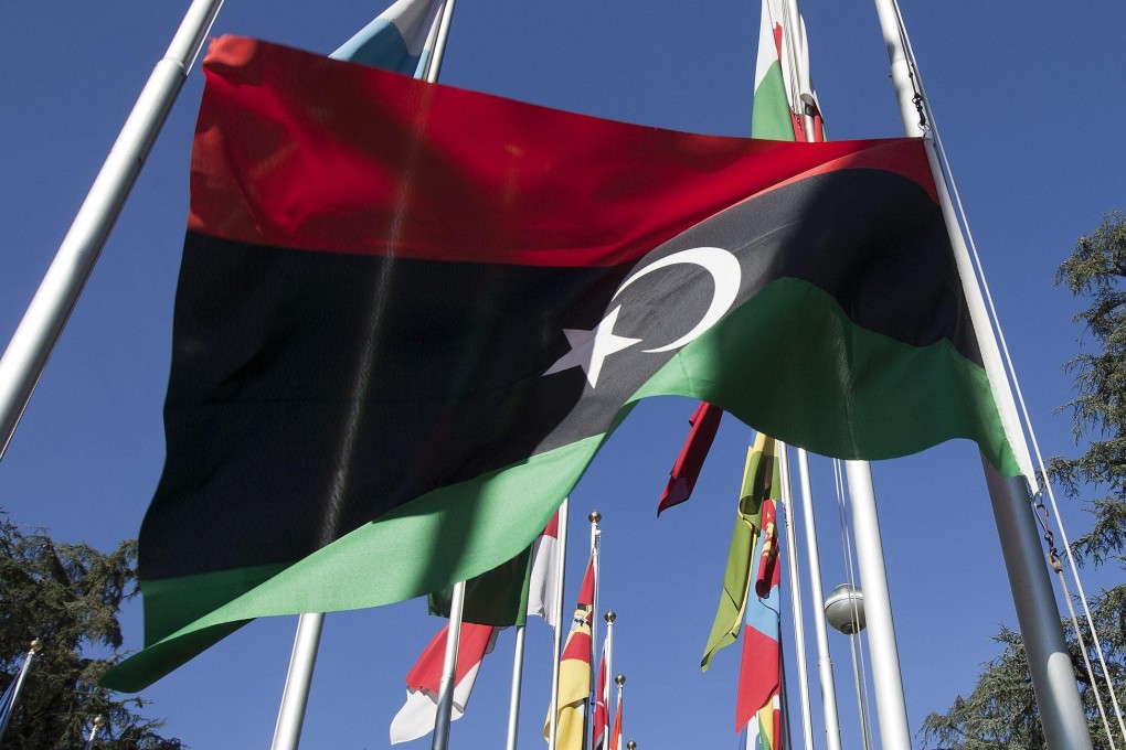 The Libyan flag. On Monday, authorities in Tripoli said they had dismantled an illegal gold mining network. Photo: AP