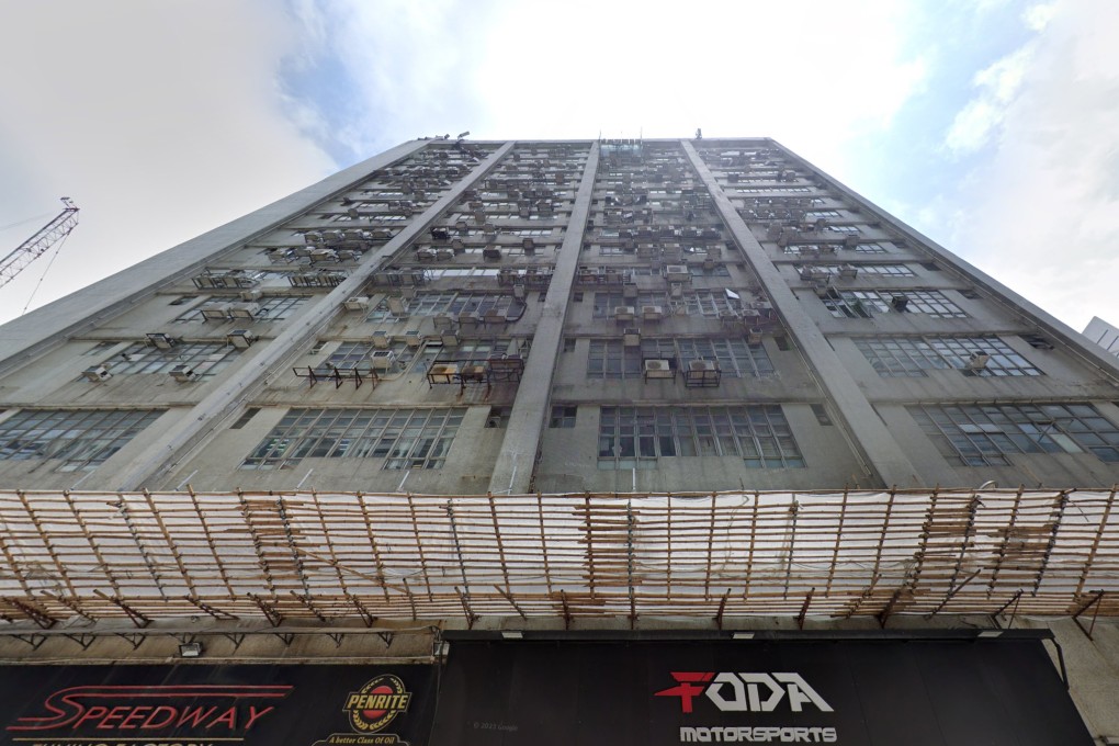 The 23-year-old man fell from a fifth-floor unit in Yue Fung Industrial Building in Tsuen Wan. Photo: Google Maps