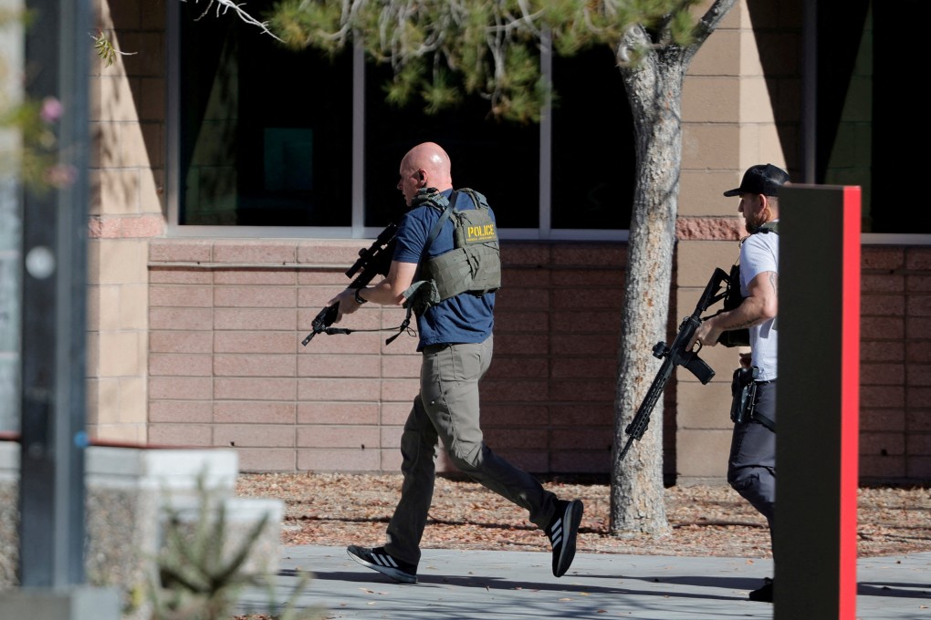 Law enforcement officers at the scene. Photo: Las Vegas Sun via Reuters