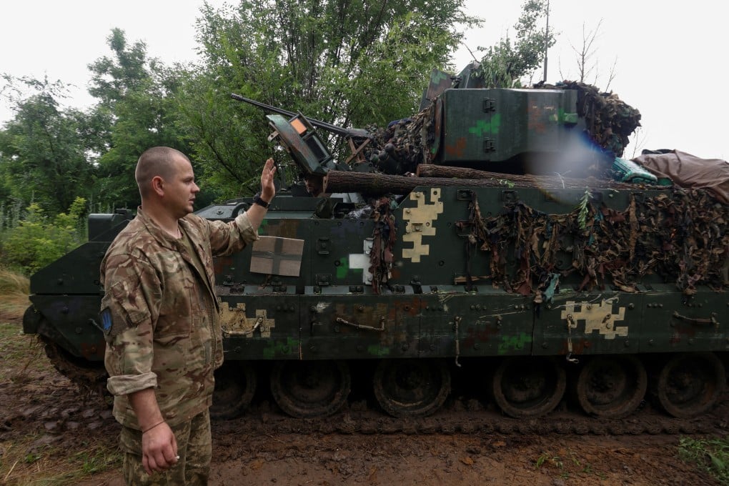 Ukrainian servicemen operate a M2 Bradley infantry fighting vehicle in Ukraine’s Zaporizhzhia region in June. Washington has supplied several dozen such vehicles to Kyiv. Photo: Reuters