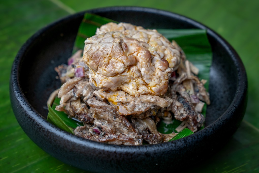 Naks in New York features plenty of offal on the menu, including pork liver, snout, ear and brain. The new Filipino fine-dining restaurant also uses authentic ingredients including bull’s penis and testicles, and bovine bile. Photo: Naks / Paul McDonough