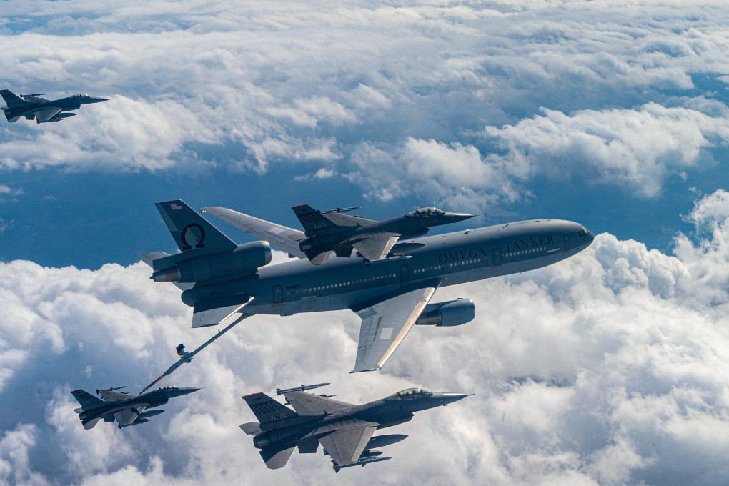 US F-16 fighter jets on their way to take part in the Commando Sling 23 joint military exercise with Singapore in November. Photo: US Indo-Pacific Command
