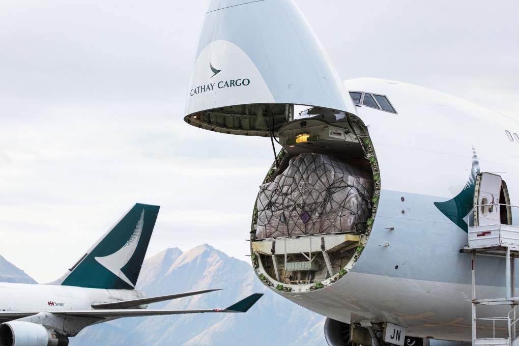 A loaded Cathay Cargo plane in Hong Kong. Cathay Pacific’s cargo division delivers hi-tech and efficient air transport of all kinds of goods to every corner of the planet. Photo: Cathay Cargo
