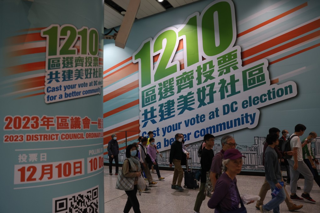 A government poster promoting the election. Under the new nomination rules, no opposition hopefuls have secured enough backing to run. Photo: Yik Yeung-man