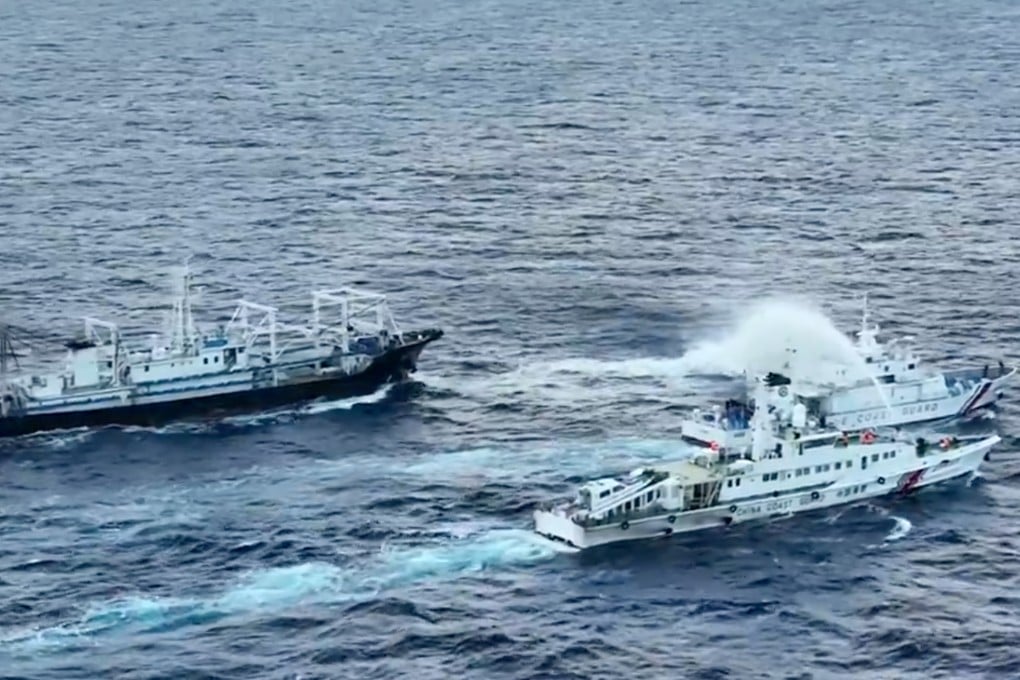 The Philippines says the China Coast Guard fired water cannons at their vessels, while China has accused one of deliberate collision. Photo: Handout
