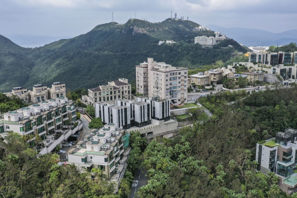 Luxury homes and residential buildings on Mount Kellett Road, The Peak. Prime property prices in Hong Kong are set to rise more than anticipated next year, according to Knight Frank. Photo: Roy Issa