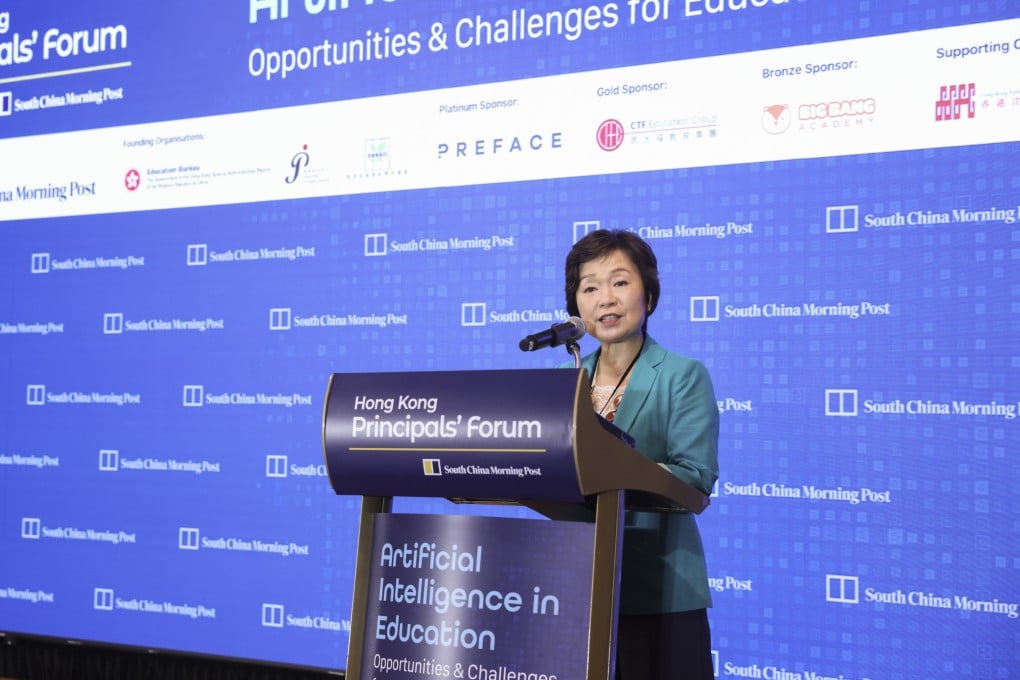 It is essential that teachers exercise professional judgment in how AI is used, Secretary for Education Christine Choi told the Hong Kong Principals’ Forum. Photo: Yik Yeung-man