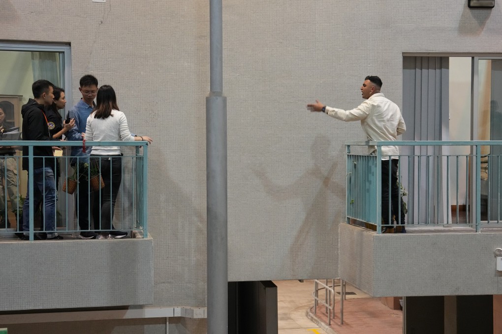 Hong Kong police negotiation trainees practise their skills in a simulated crisis intervention in November. Photo: Elson LI