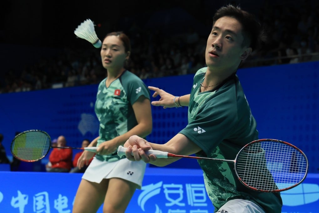 Tse Ying-suet (left) and mixed-doubles partner Tang Chun-man in action at the Asian Games in Hangzhou. Photo: Dickson Lee