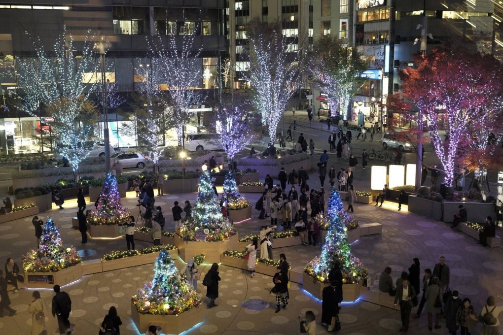 Christmas decorations in the Yurakucho area of Tokyo, Japan, on Friday. Photo: Bloomberg