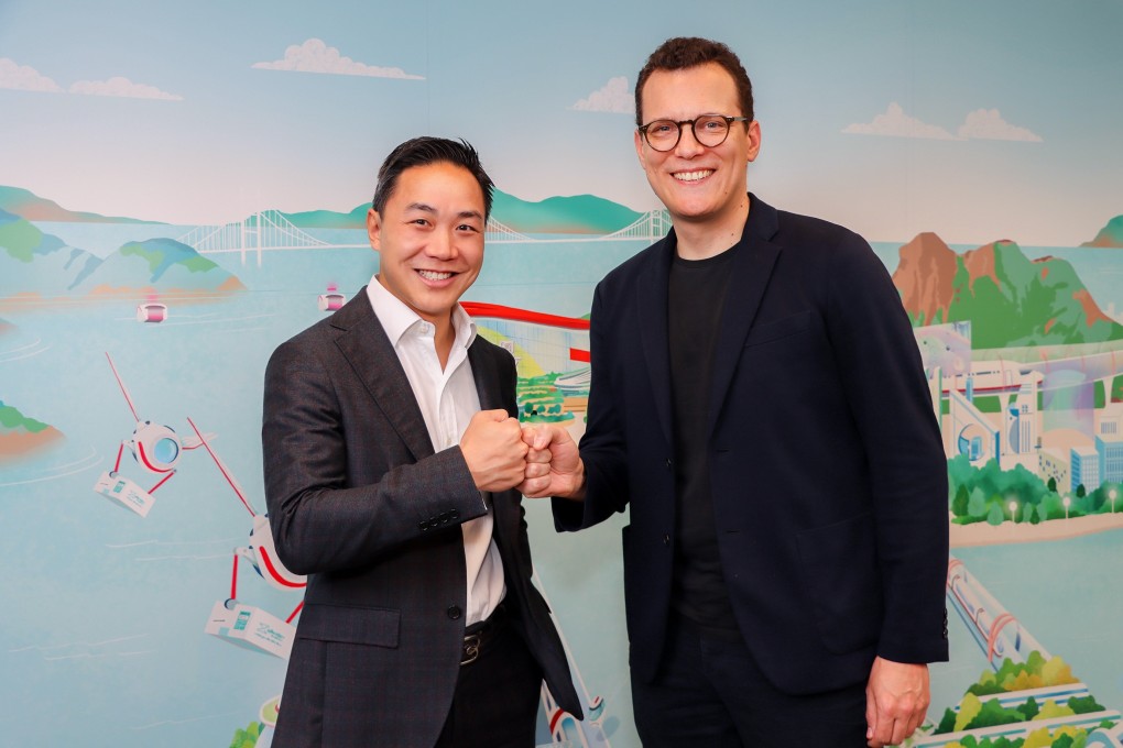 MTR Lab’s Michael Chan with Benoit Dupont, the co-founder and CEO of WeMaintain. Photo: Handout