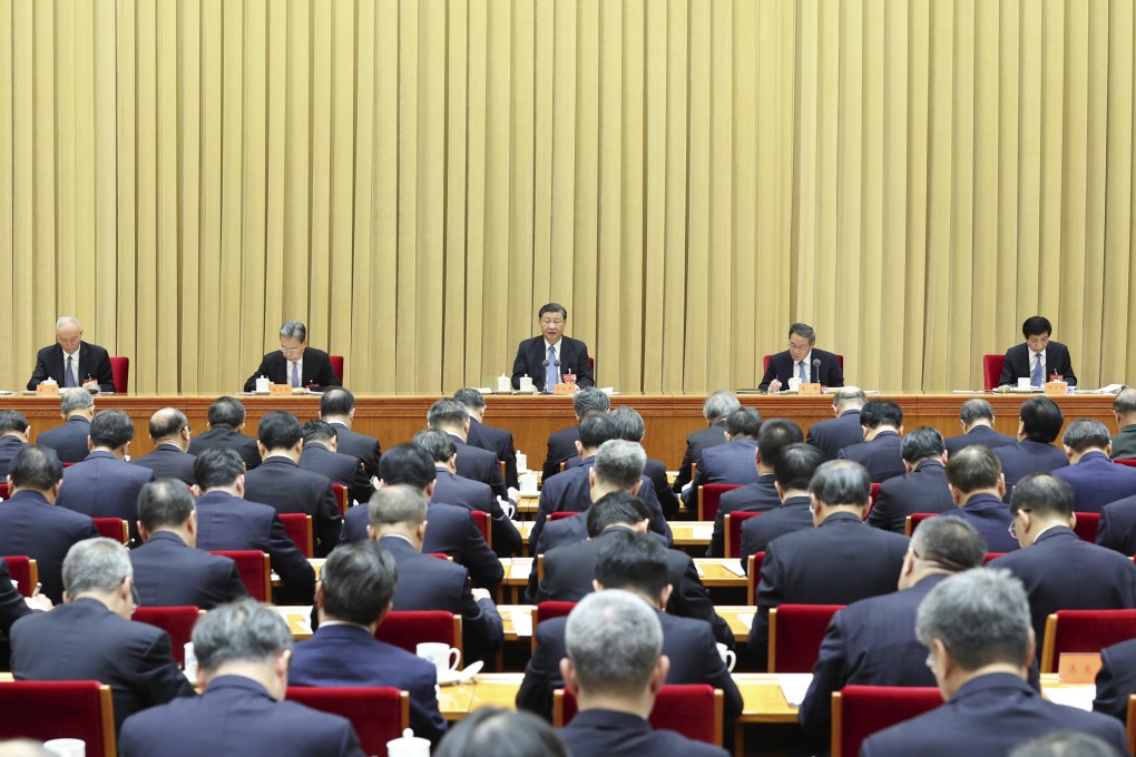 President Xi Jinping delivers a speech at the annual central economic work conference in Beijing. Photo: Xinhua