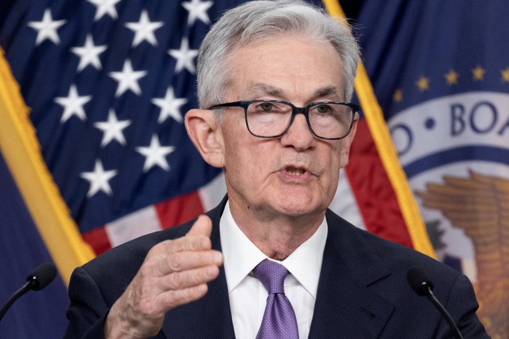 US Federal Reserve Board Chairman Jerome Powell holds a news conference in Washington on Wednesday. Photo: EPA-EFE