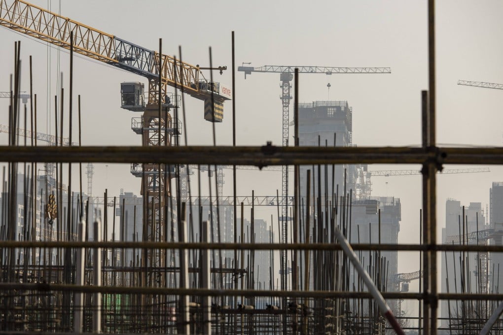 Construction at China Vanke’s Isle Maison development in the Anhui provincial capital of Hefei on November 27, 2023. Photo: Bloomberg