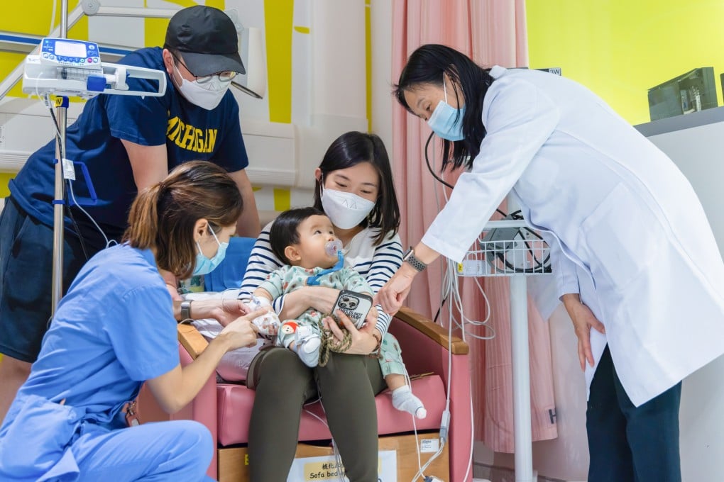 A 10-month-old baby boy receives a single-use gene therapy treatment for a rare neuromuscular disorder. Photo: Hospital Authority
