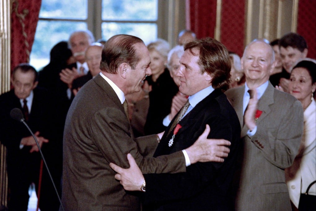 French actor Gérard Depardieu (right) being awarded the Legion of Honour by then French president Jacques Chirac at the Elysée Palace in Paris on May 2, 1996. Photo: AFP