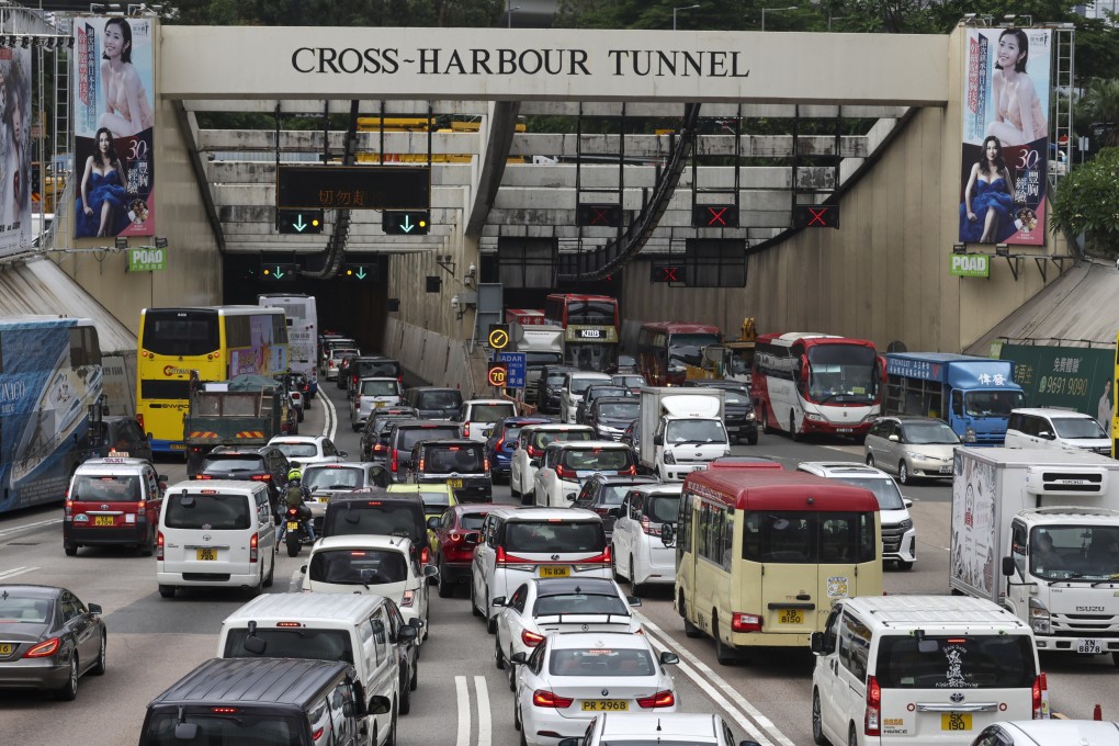 Morning rush hour traffic queues at the Cross-Harbour Tunnel. Photo: K. Y. Cheng
