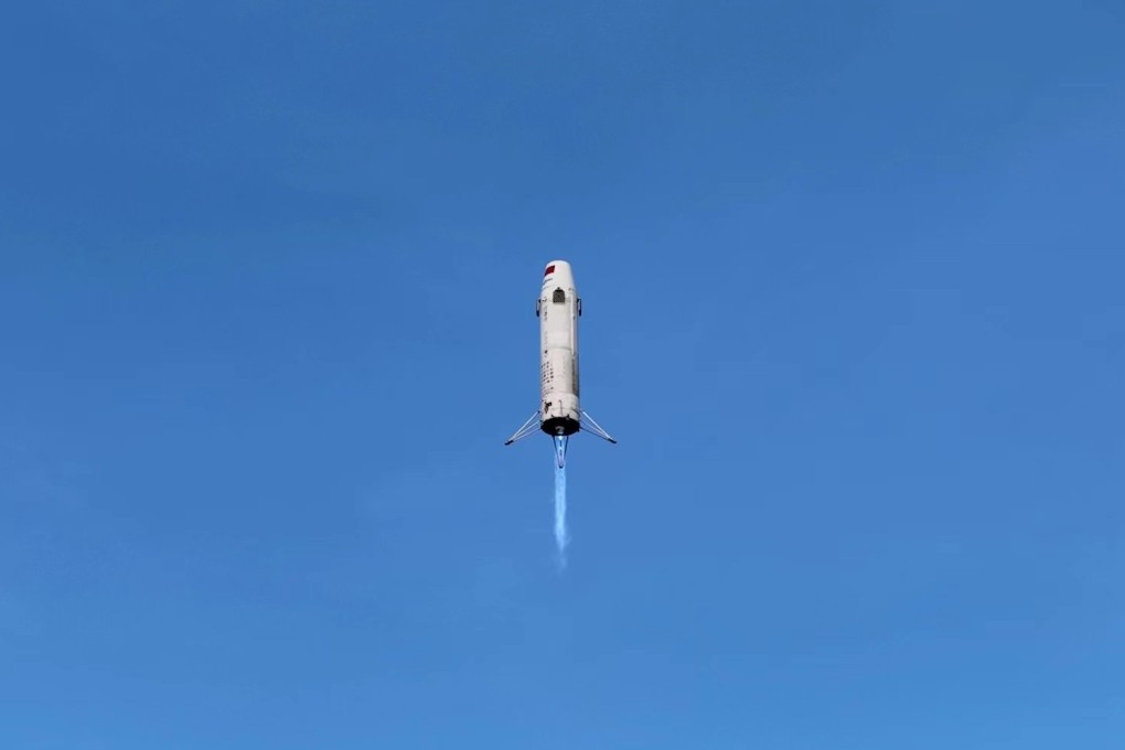 A Chinese commercial reusable rocket blasting off from the Jiuquan Satellite Launch Center in northwest China. Photo: iSpace/Handout via Xinhua