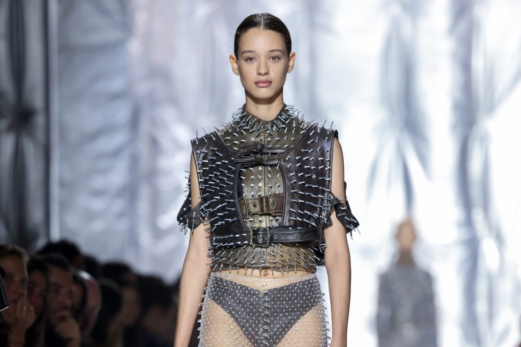 A model walks the runway for Jenny Hytönen during the 2022 International Festival Of Fashion, Photography and Fashion Accessories, in Hyeres, France. The brand is among a number of emerging women-led fashion labels making a splash on the Scandinavian fashion scene. Photo: Arnold Jerocki/Getty Images