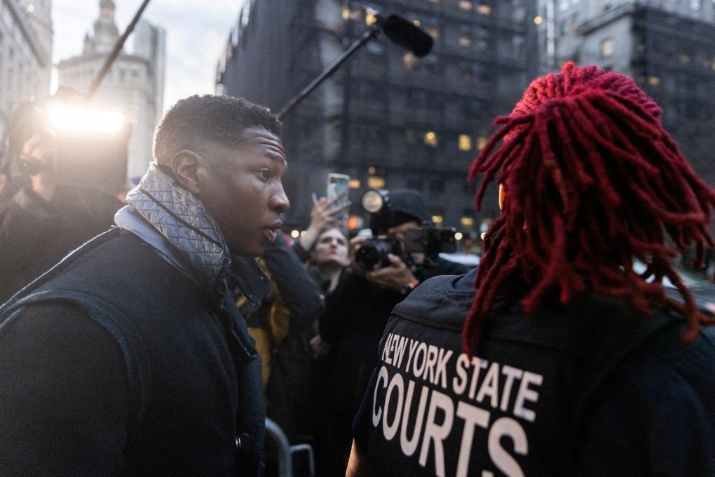 Actor Jonathan Major outside the court after the jury found him guilty in his assault and harassment case. Photo: Reuters