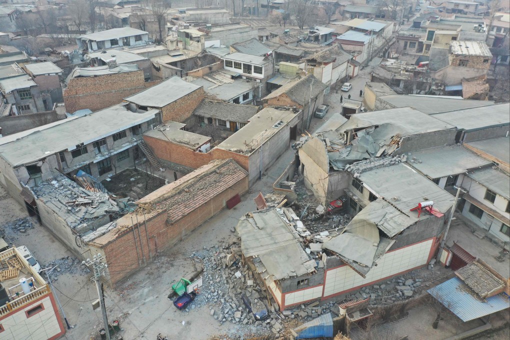 The aftermath of the quake in Gansu. Photo: AFP