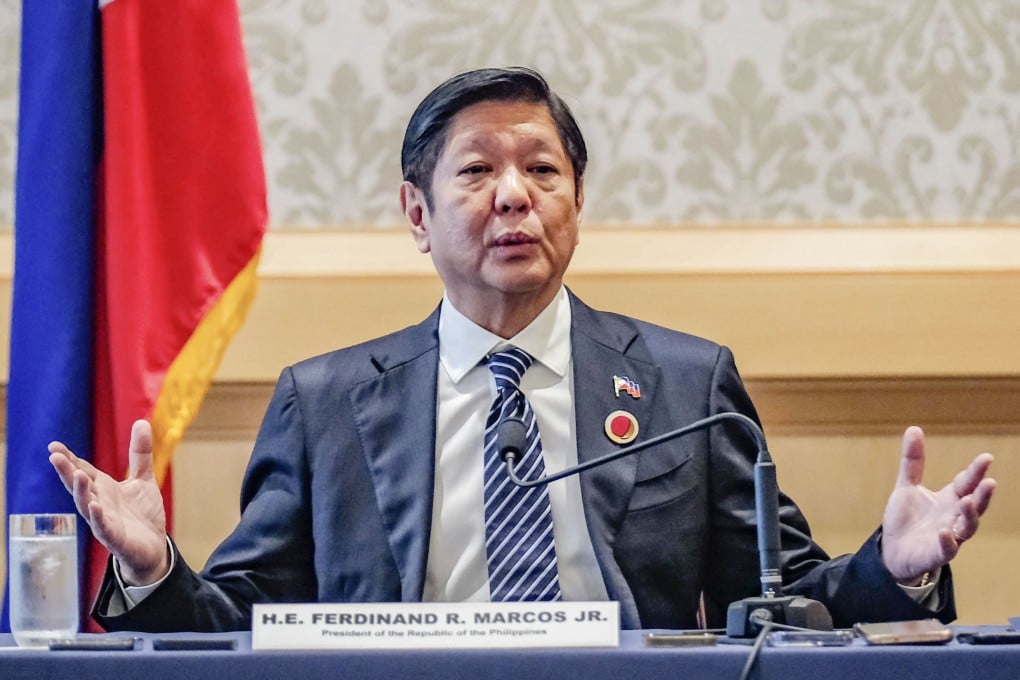 Philippine President Ferdinand Marcos Jnr attends a press conference in Tokyo on Monday. Photo: Kyodo
