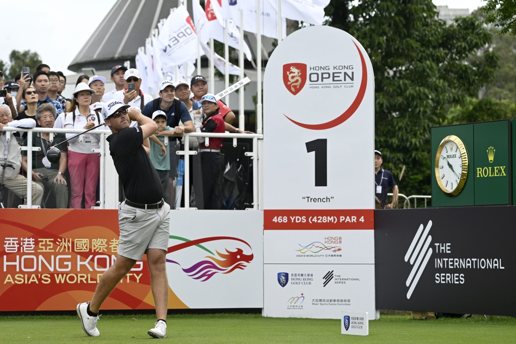 Andy Ogletree tees off to start his final round at the Hong Kong Open, and International Series event held at Hong Kong Golf Club in November. Photo: Asian Tour.