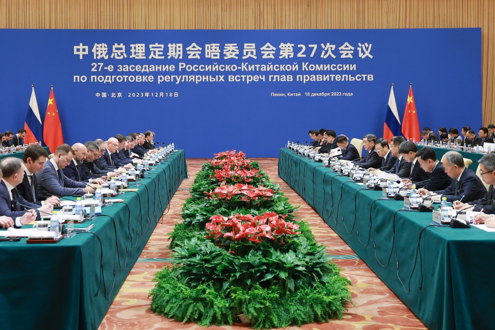 Chinese Vice-Premier He Lifeng co-chairs the 27th session of the committee for regular meetings between Chinese and Russian heads of government, together with Russian Deputy Prime Minister Dmitry Chernyshenko in Beijing on Monday. Photo: Xinhua