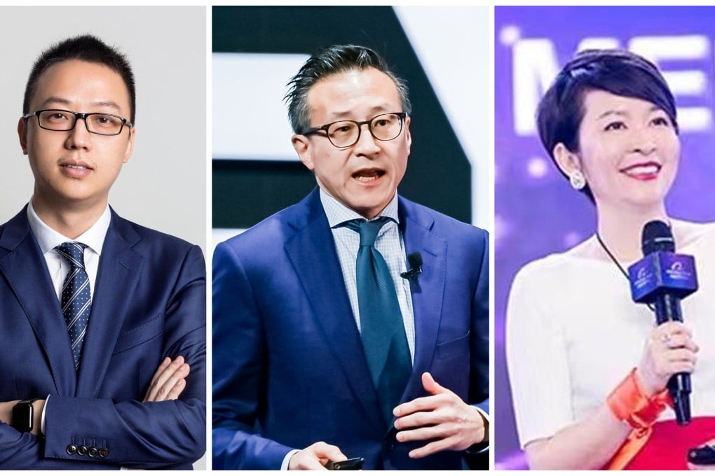 From left to right: Alibaba co-founders Eddie Wu Yongming, Joe Tsai and Trudy Dai Shan. Photo: SCMP Pictures