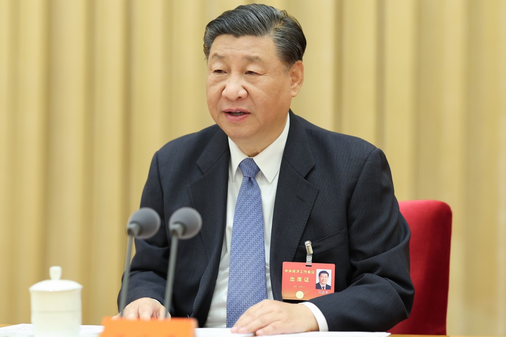 President Xi Jinping speaking at the annual Central Economic Work Conference in Beijing on December 12. The confab ended without plans to jolt a slowing economy. Photo: Xinhua