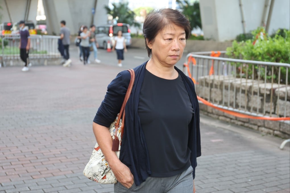 Marilyn Tang leaving court earlier this year. She had spent 110 minutes in her sister’s flat in back-to-back visits on the same day before a police search. Photo: Edmond So