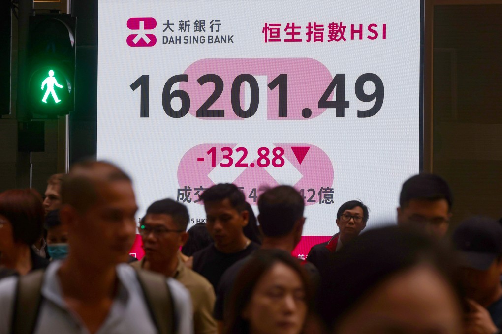 An electric monitor in Hong Kong’s Central district showing the Hang Seng Index on December 11. Despite stiff competition, Hong Kong remains one of three major financial hubs in the world. Photo: Edmond So