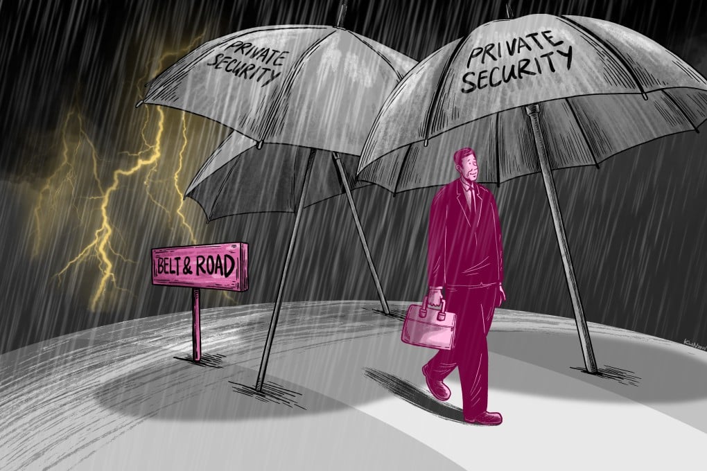 The bar has been raised for Chinese security firms – pushing them to become more internationalised and more commercialised to meet the growing need for protection overseas, including via the Belt and Road Initiative. Illustration: Lau Ka-kuen